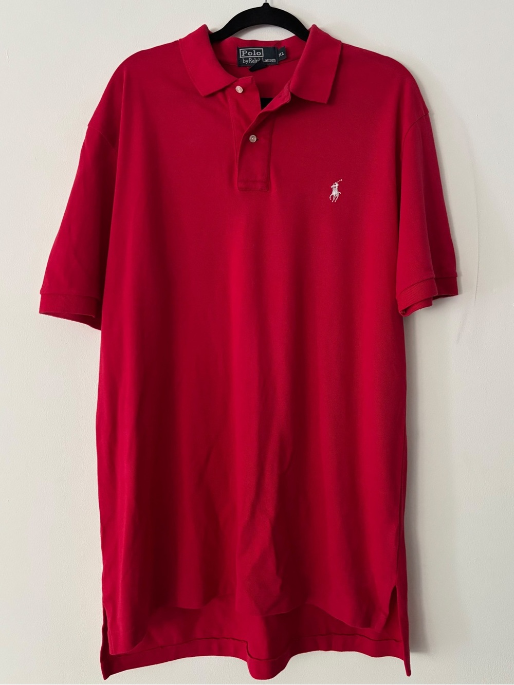 Vintage Polo by Ralph Lauren Men's Mesh Polo Shirt Red White Pony XL 100% Cotton